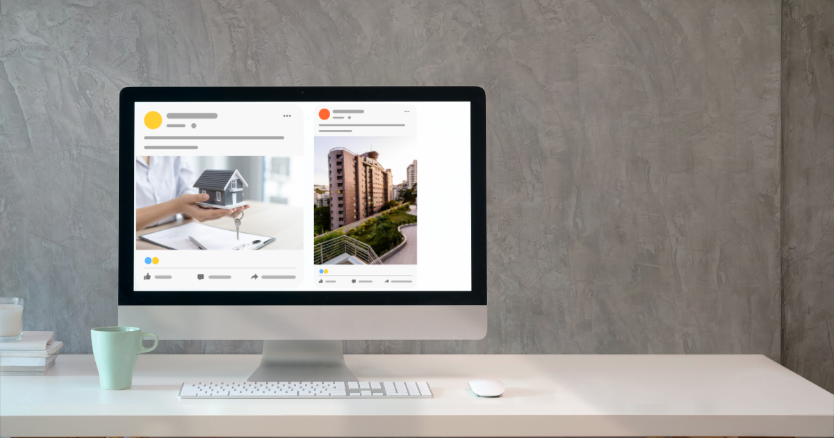 desktop con post di immobili